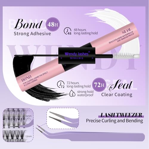 DIY Lash Extension Kit with Bond & Seal - 12-18mm Clusters