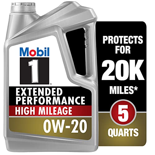 Mobil 1-123837 Extended Performance High Mileage 0W-20; 5QT, Gray