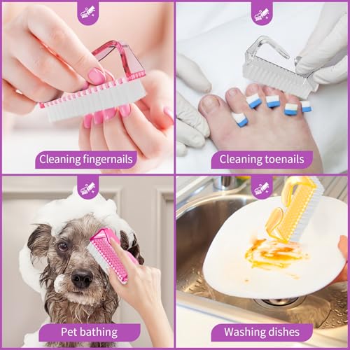 8Pcs Nail Brush Set for Hand and Foot Cleaning - Manicure & Pedicure Tools