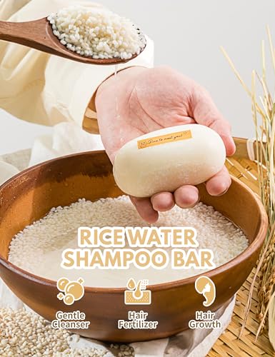 Mimosu Rice Water Scalp & Hair Rinse Set with Shampoo Bar for Healthy Hair