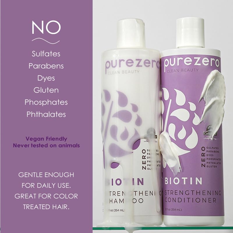 Purezero Biotin Shampoo & Conditioner Set - Volumizing Hair