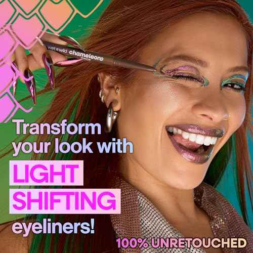 wet n wild Chameleon Chrome Eyeliner, Waterproof and Smudge-Proof, Multichrome Color Shift, Long-Lasting 18-Hour Wear, Cruelty-Free & Vegan - Electric Prism