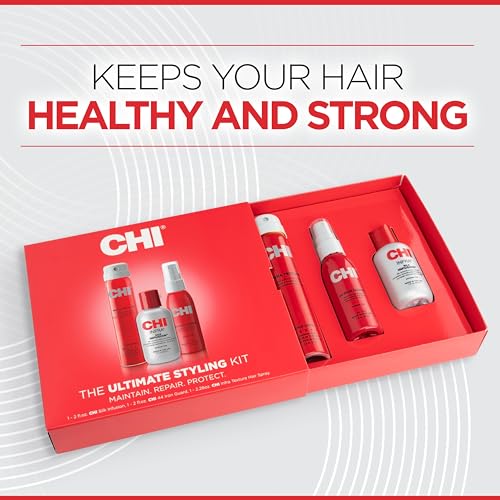 CHI Infra Ultimate Styling Gift Kit, 2 Oz Silk Infusion, 2 Oz 44 Iron Guard & 2.26 Oz Texture Hair Spray, Sulfate, Paraben, & Cruelty-Free (3 Items)
