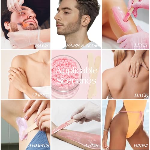CHARMKEY Hair Removal Waxing Kit for Women, Digital Display Wax Warmer for Face, Eyebrow, Bikini, Body, Wax Machine with 200g Hard Wax Beads, Waxing Heater with 16.9oz Silicone Bowl at Home