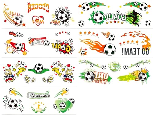 Soccer Face Temporary Tattoos 7 Sheets Waterproof