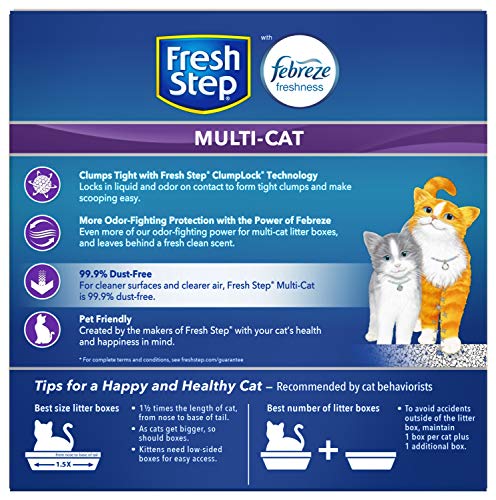 Fresh Step Clumping Cat Litter, Unscented, Long Lasting Odor Control Kitty Litter with Activated Charcoal, 14 lb