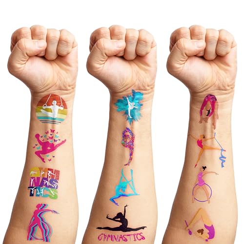 115 PCS Gymnastics Temporary Tattoos – Party Favors