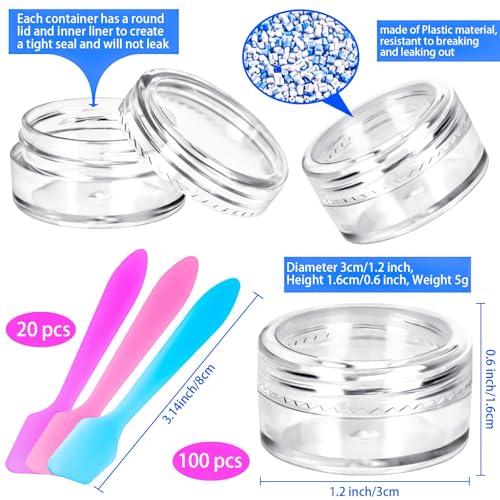 100 Pcs 5g Empty Plastic Sample Containers with Lids
