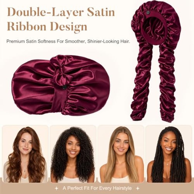 Double Layer Satin Bonnet for Braids & Long Hair - Aileam