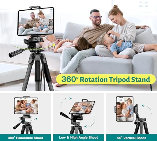 JOILCAN Phone Tripod, 67" Camera Tripod Stand for iPhone iPad, Professional Aluminum Tripod with Wireless Remote Carry Bag, Travel Tripod for Cellphone Photo Video Recording Vlog