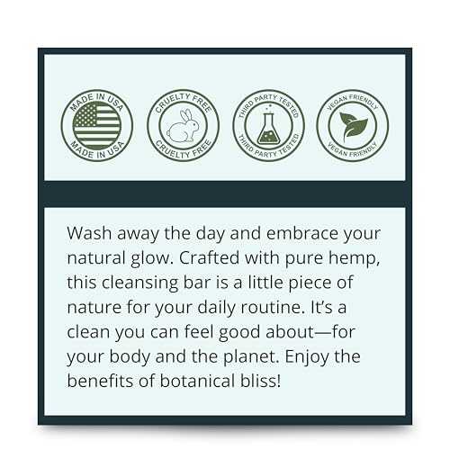 Zatural 100% Natural Hemp Bar Soap | Gentle Cleansing & Moisturizing Body Soap with Pure Botanical Ingredients | Rich Lather Formula (3 Bars)