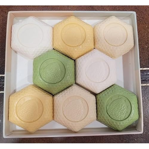 Baudelaire Honey Soaps Fragrances Royal-Jelly Calendula Goat's-Milk Pure-Honey (8 X 1.4oz) Gift-Box 8-Bar