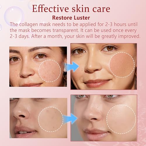 8Pcs Bio-collagen Real Deep Mask, Collagen Face Mask, Collagen Mask Overnight, Hydrating Hydrogel Masks, Anti Aging, Firming, Elasticity Improvement, for All Skin Types, 1.19 Fl Oz