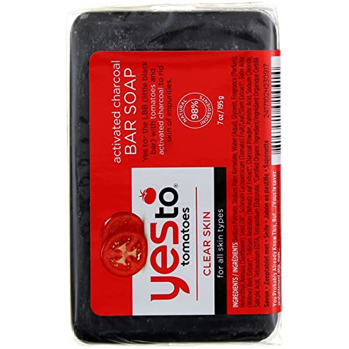 Yes To Tomatoes Clear Skin Activated Charcoal Bar Soap 7 Ounce (Pack of 3)