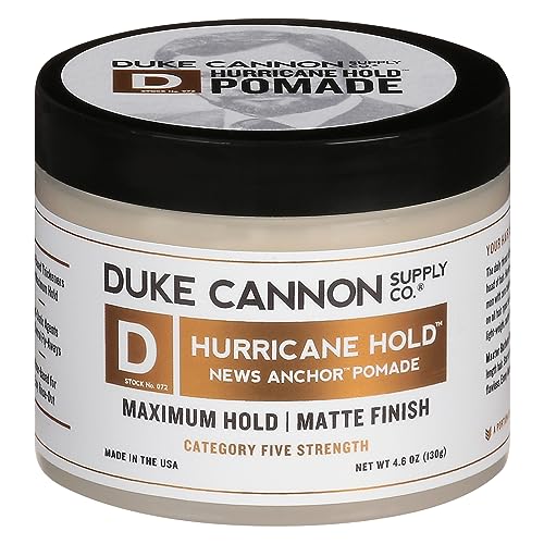 Duke Cannon News Anchor Hurricane Hold Pomade - 4.6oz - Maximum Hold, Matte Finish, Water-Based Pomade for Men with Citrus, Cedarwood & Musk Scent
