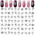 120 Pcs Silver Cross Nail Charms for Press-On & Gel Nails - 3D Gothic Designs