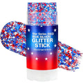 Patriotic Red, White & Blue Glitter Makeup for 4th of July