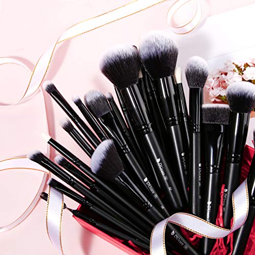 DUcare Professional Makeup Brushes Set+ Folding Mirror with Stand