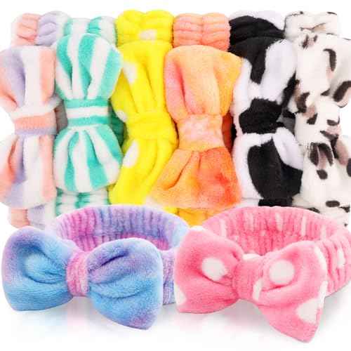 Stocking Stuffers for Womens Teen Girls Kids, 8pcs Spa Headband, Bulk Christmas Gifts for Women Mom Girlfriend, Skincare Makeup Face Wash Headband, Spa Gifts Basket for Women Party Favors Adults