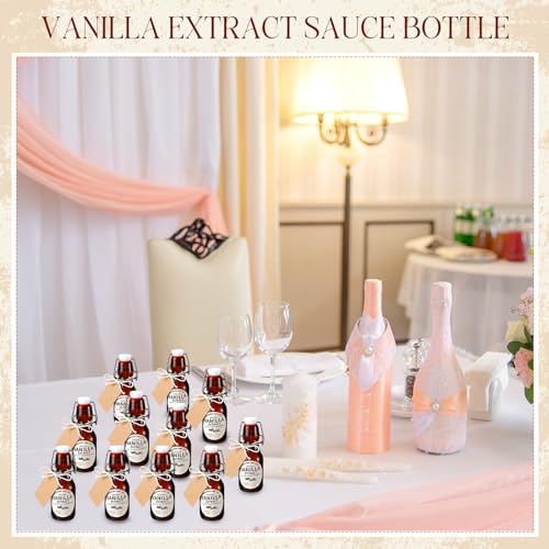 Vesici 20 Pack Amber 4 oz Swing Top Glass Bottles with Accessories for Vanilla Extract