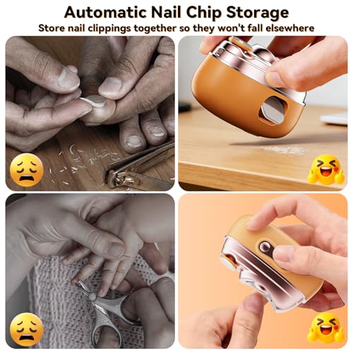 4-in-1 Electric Nail Clipper with LED Light ? Quiet Rechargeable Nail Grooming Kit, Grinder & Polisher, 2 Speed, Nail Debris Collector, Portable Gift Set