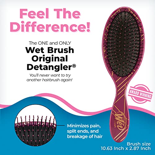Wet Brush Original Detangler Brush - Free Spirit, Sangria - All Hair Types - Ultra-Soft IntelliFlex Bristles Glide Through Tangles with Ease - Pain-Free Comb for Men, Women, Boys and Girls