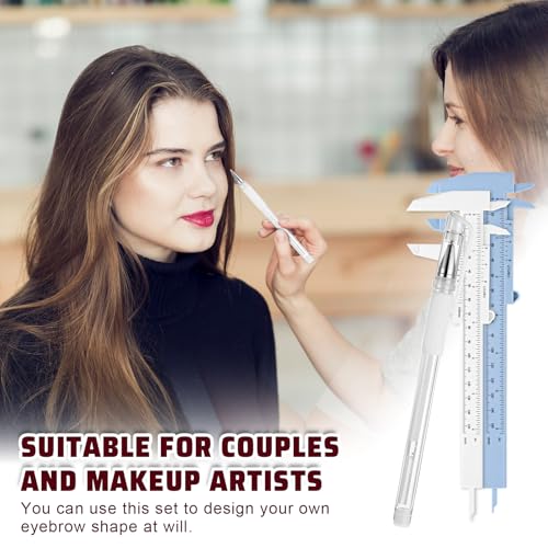 Eyebrow Mapping Kit, 4 Pcs Brow Mapping Pens with with 4 Replacement Refills and 2 Ruler, Makeup Tattoo Skin Marker Pen, Brow Lamination Supplies for Eyebrow Lip Skin