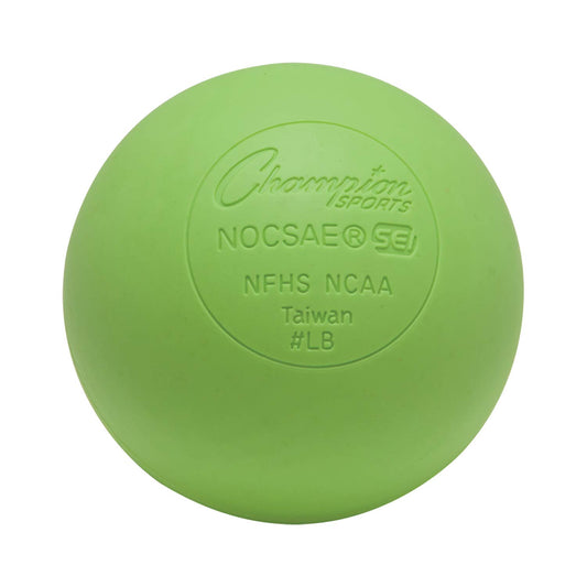 Champion Sports Colored Lacrosse Balls: Green Official Size Sporting Goods Equipment for Professional, College & Grade School Games, Practices & Recreation - NCAA, NFHS and SEI Certified - 1 Pack