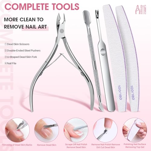 Automatic Upgraded Gel Nail Polish Removal Electric Steam Nail Remover Machine Set, Various Nail Gel Nail Chips Without Harming Hands Nail Art Tools Nail Remover Tools Set