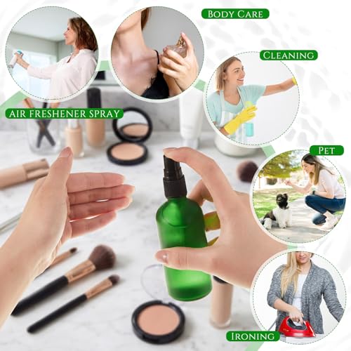 Roshtia 30 Pcs 3.4 oz Green Glass Spray Bottles - Refillable Mist Sprayers