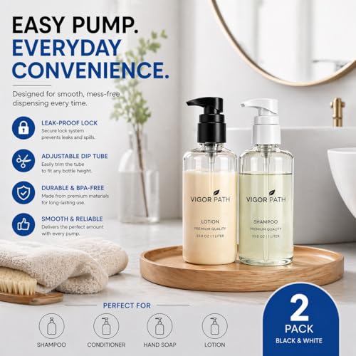 Shampoo Dispenser Pump for 1L Bottles | Leak Proof 28/410
