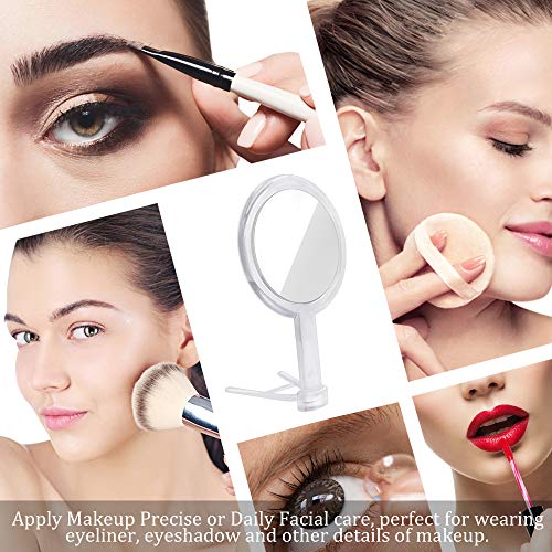 Double Sided 1x-7X Magnification Handheld Makeup Mirror with Stand