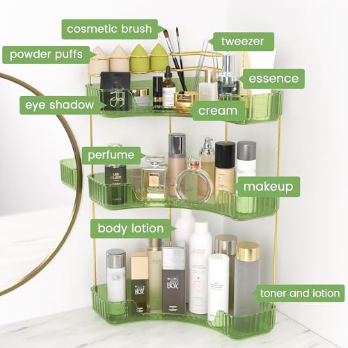 Corner Makeup Organizer 3-Tier Acrylic Bathroom Storage