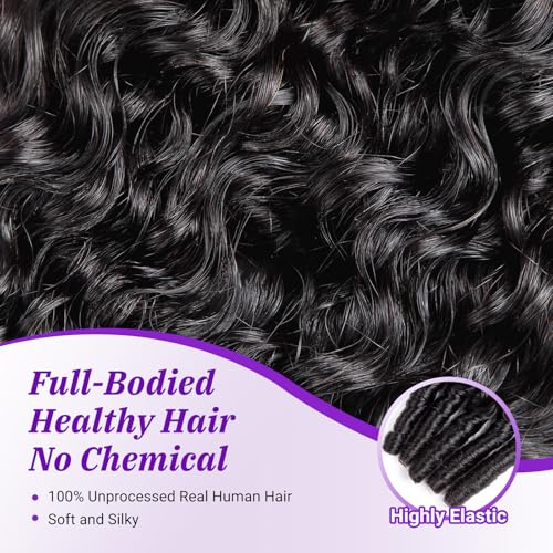 PXCPXC Burmese Curly Water Wave Hair Bundles 3Pcs 18 20 22 Inch Natural Black
