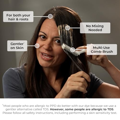 Permanent Dark Brown Hair Dye for Women - Ammonia Free Gray Coverage