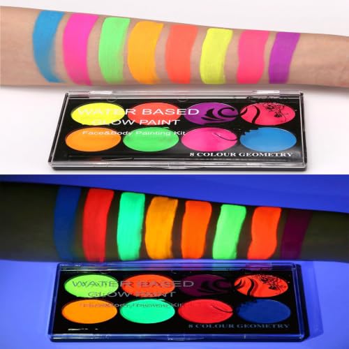 8-Color UV Neon Glow Makeup Palette | Blacklight Eyeliner Kit