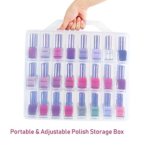 Nail Polish Holder Organizer for 48 Bottles with Adjustable Dividers