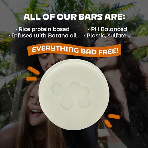 NOLE CARE Sustainable Bar Shampoo and Conditioner (2 pack) with Coconut & Batana Oil, for Frizz - Sustainable, PH Balanced, Sulfate Free, Plastic Free - 5.12 Oz