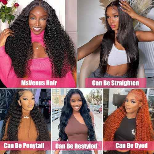 12A Deep Wave Bundles Human Hair 28 Inches, 100% Unprocessed Indian Human Hair Bundles Wet and Wavy Raw Virgin Hair One Bundles Deal Curly Weave Bundles(Natural Color, 28 Inches)