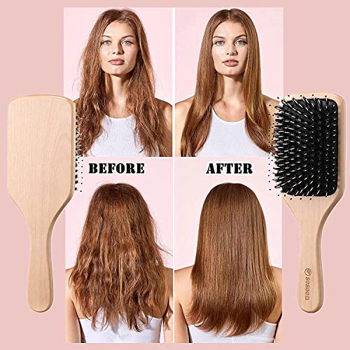 Sosoon Boar Bristle Paddle Hair Brush for All Hair Types