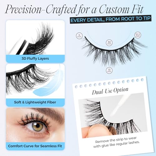 LASHVIEW Self-Adhesive Eyelashes - 5 Pairs Cat Eye Wispy