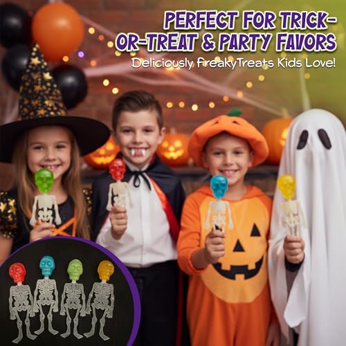 Skeleton Lollipops - 24 Individually Wrapped Halloween Candy