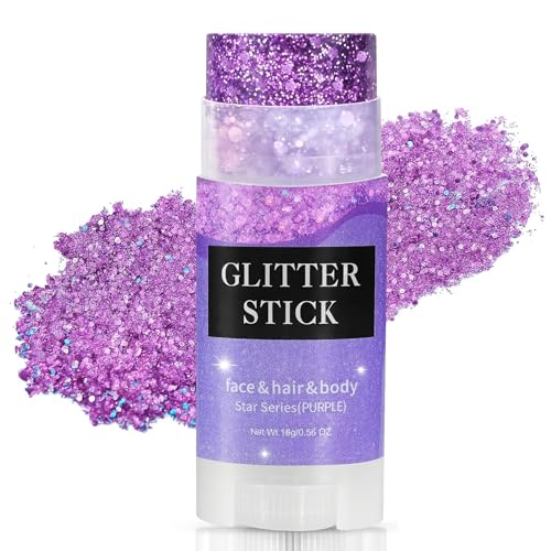 Purple Glitter Stick - Waterproof Holographic Body & Hair Shimmer