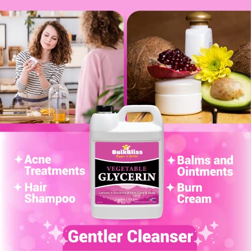 Vegetable Glycerine Food Grade, Non-GMO for Skin, Crafts - 1 Gallon Glycerin Liquid
