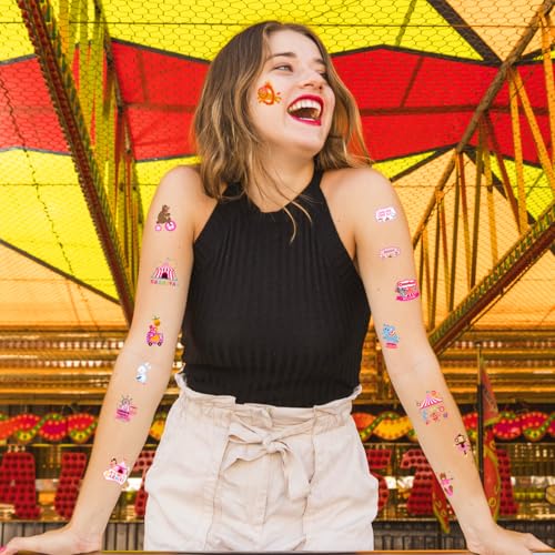 164Pcs Pastel Carousel Temporary Tattoos for Kids Party