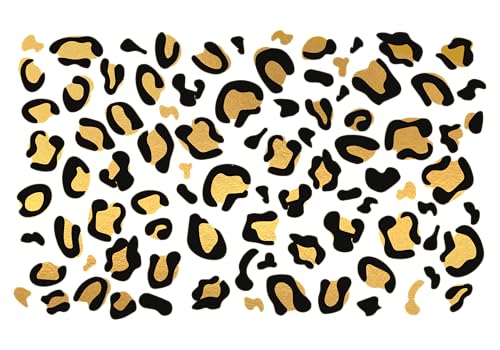 Metallic Leopard Print Temporary Tattoos - 5 Sheets