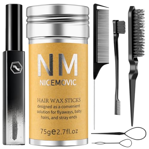 7-Piece Hair Wax Stick Set with Edge Brush & Comb