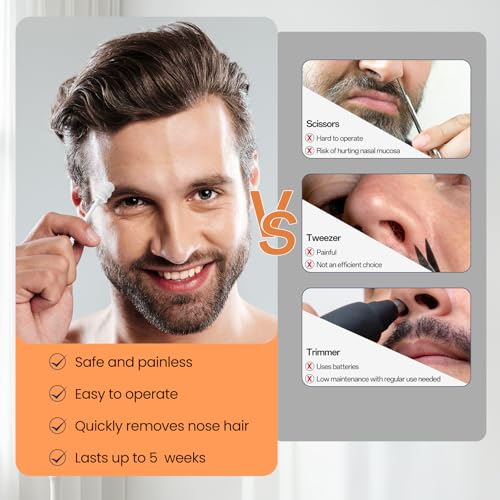Nose Wax Kit Men With 30 Nose Waxing Sticks, Nose Hair Wax Kit With100g Wax, Up to 20 Uses, Safe, Quick and Painless Nose Hair Removal for Men