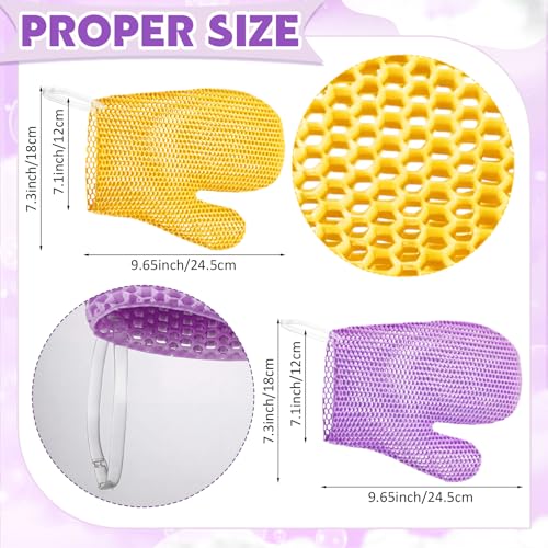 Karenhi Honeycomb Exfoliating Gloves - 2 Pack Bath Mitts