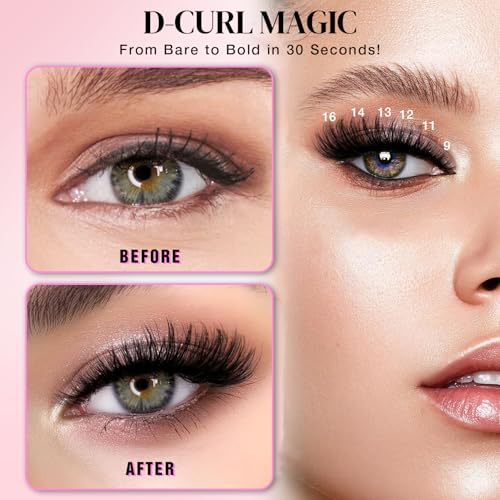 DIY Cluster Lash Extensions Kit - 280pcs 9-16mm D Curl with Bond & Seal